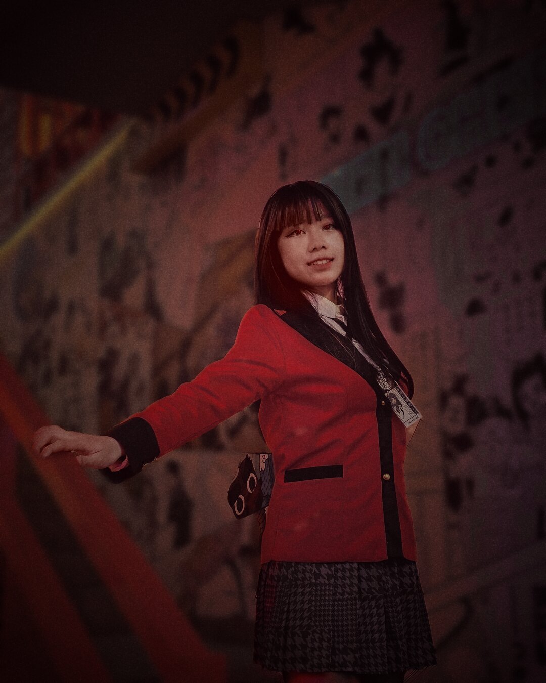 Yumeko on the stairs